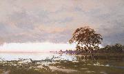 WC Piguenit The Flood on the Darling River oil painting artist